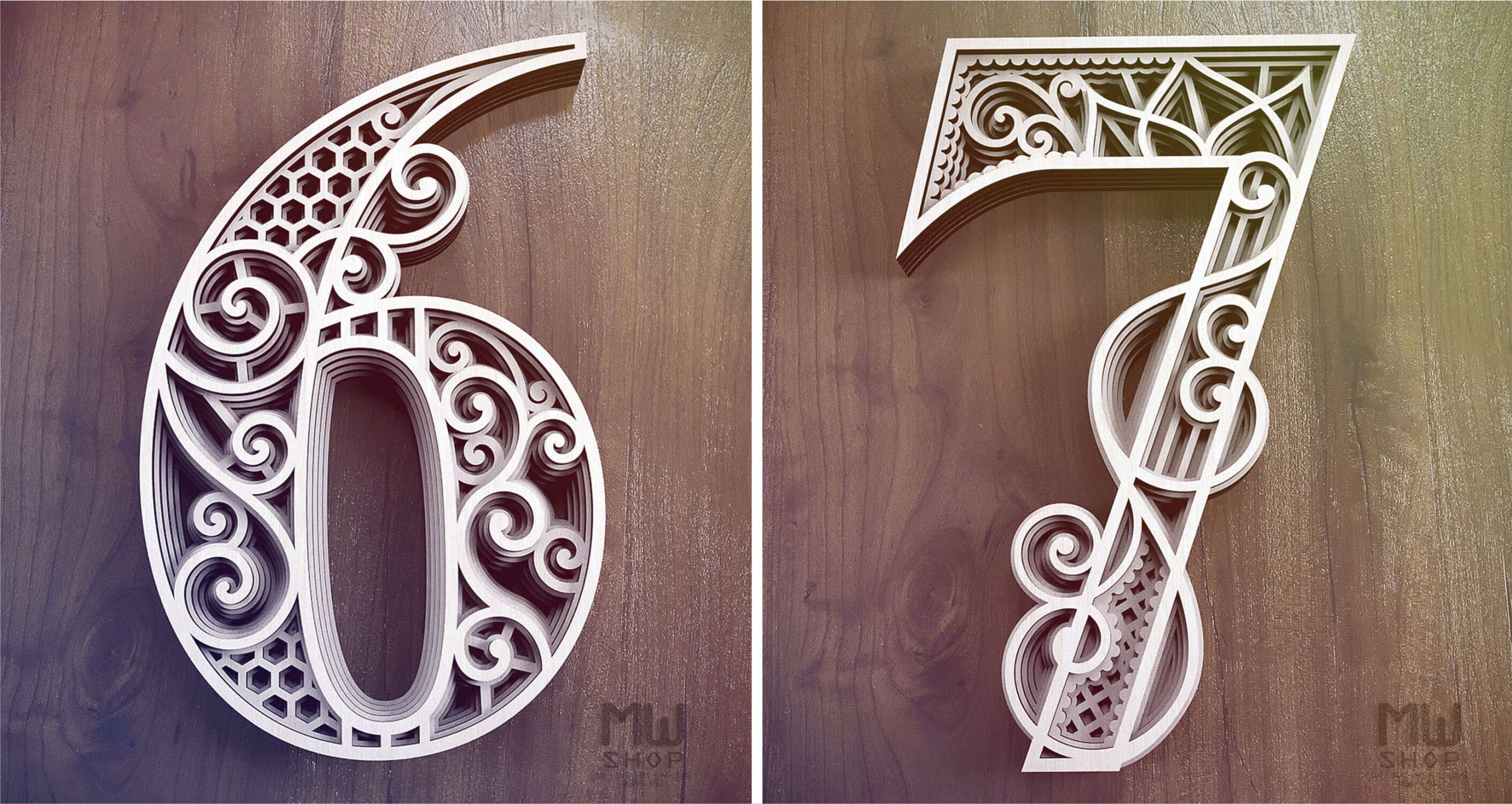 09 Multilayer Numbers Bundle Laser Cut DXF Numbers DXF Etsy