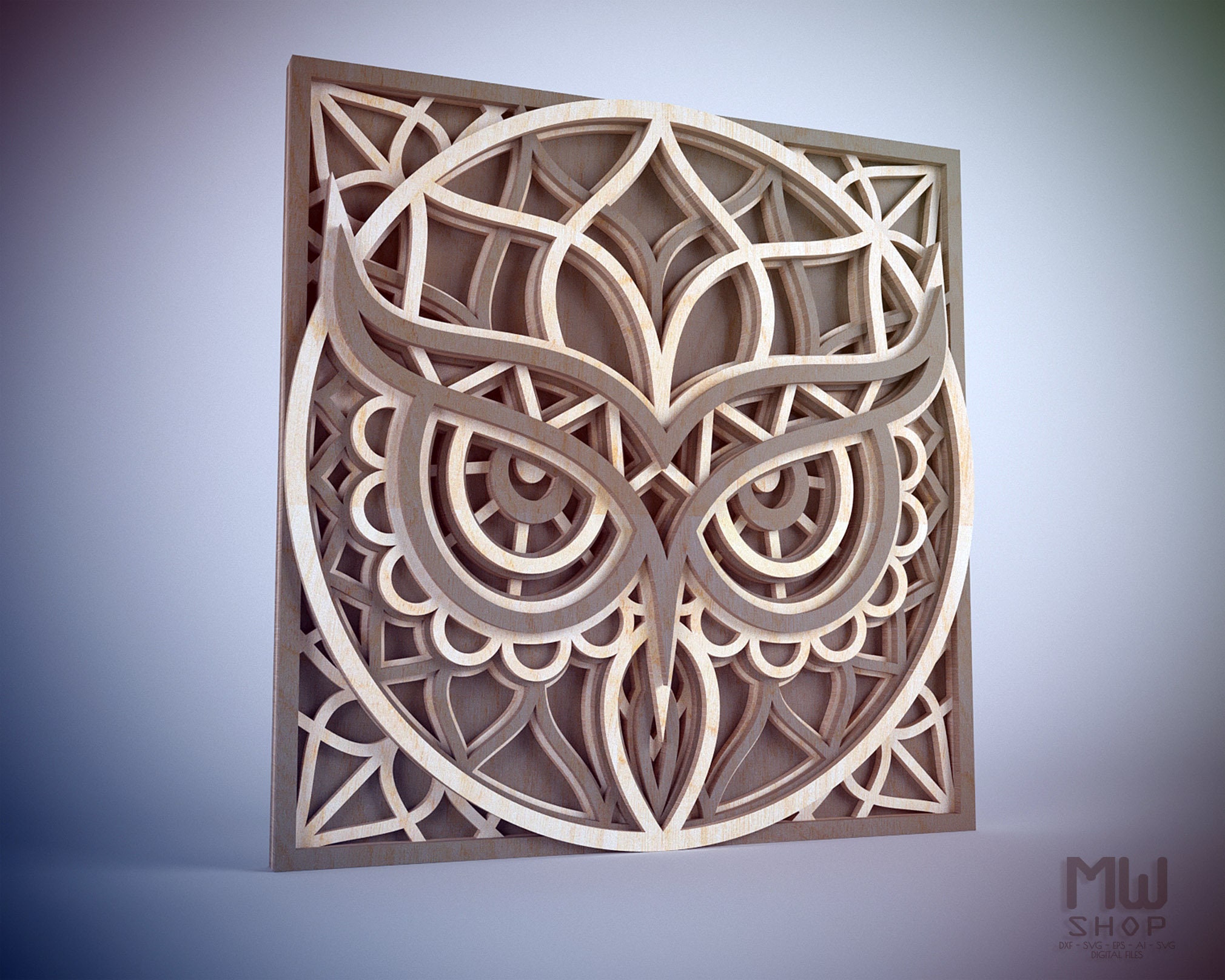 S36 Scroll Saw Mandala Pattern Scroll Saw Owl Pattern Etsy