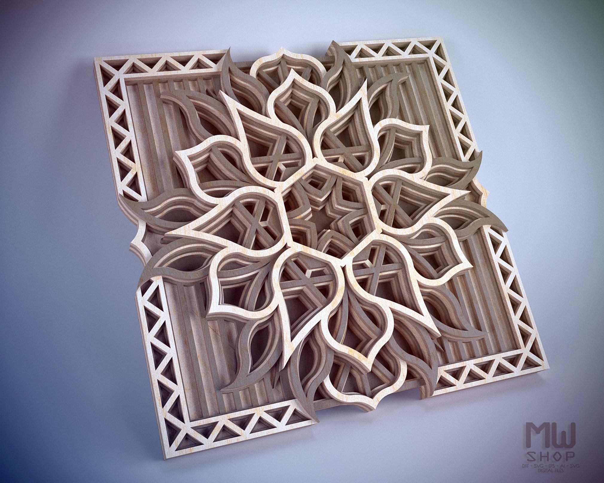 S37 Scroll Saw Pattern Mandala Scroll Saw PDF Layered Etsy