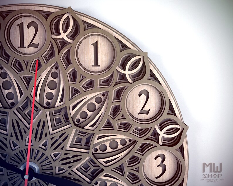 Download Laser Cut Clock Dxf Pattern Wall Clock Svg Wall Clock Dxf File For Laser Cut And Cnc Router Machine Laser Cut Template For Clock Macking Carving Whittling Craft Supplies Tools