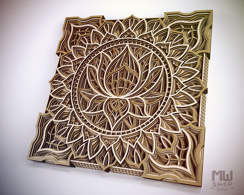M29 Lotus Flower Mandala DXF file Flower Mandala Svg file ...