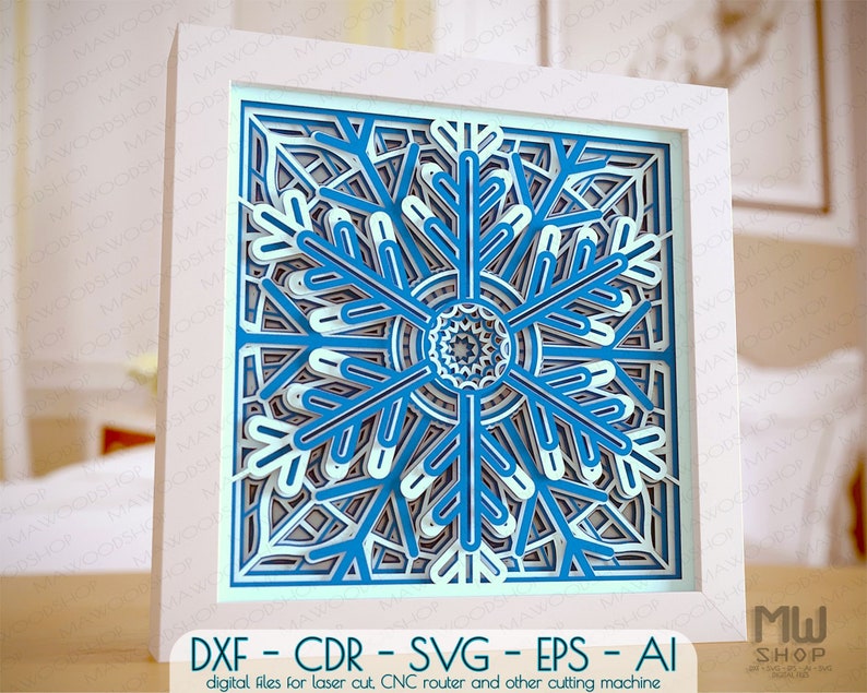 Download M165 Layered Snowflake Mandala Snowflake Mandala Svg Laser Etsy