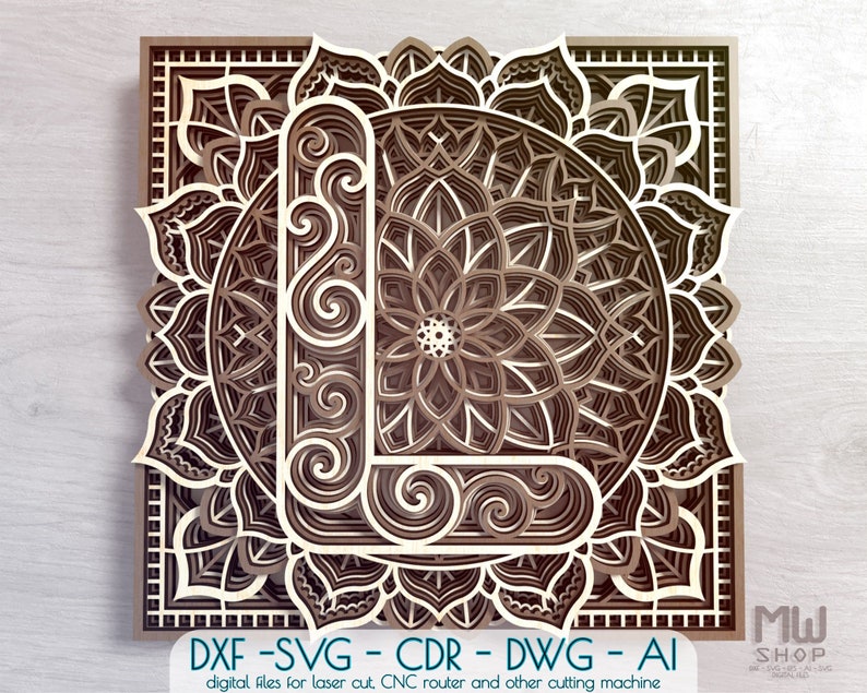 Download Mandala Letter L DXF Alphabet Letter L Mandala Letter SVG ...