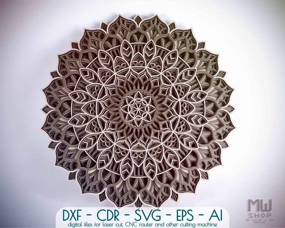 Download M68 Mandala Dxf For Laser Cut Wood Wall Art Mandala Laser Etsy