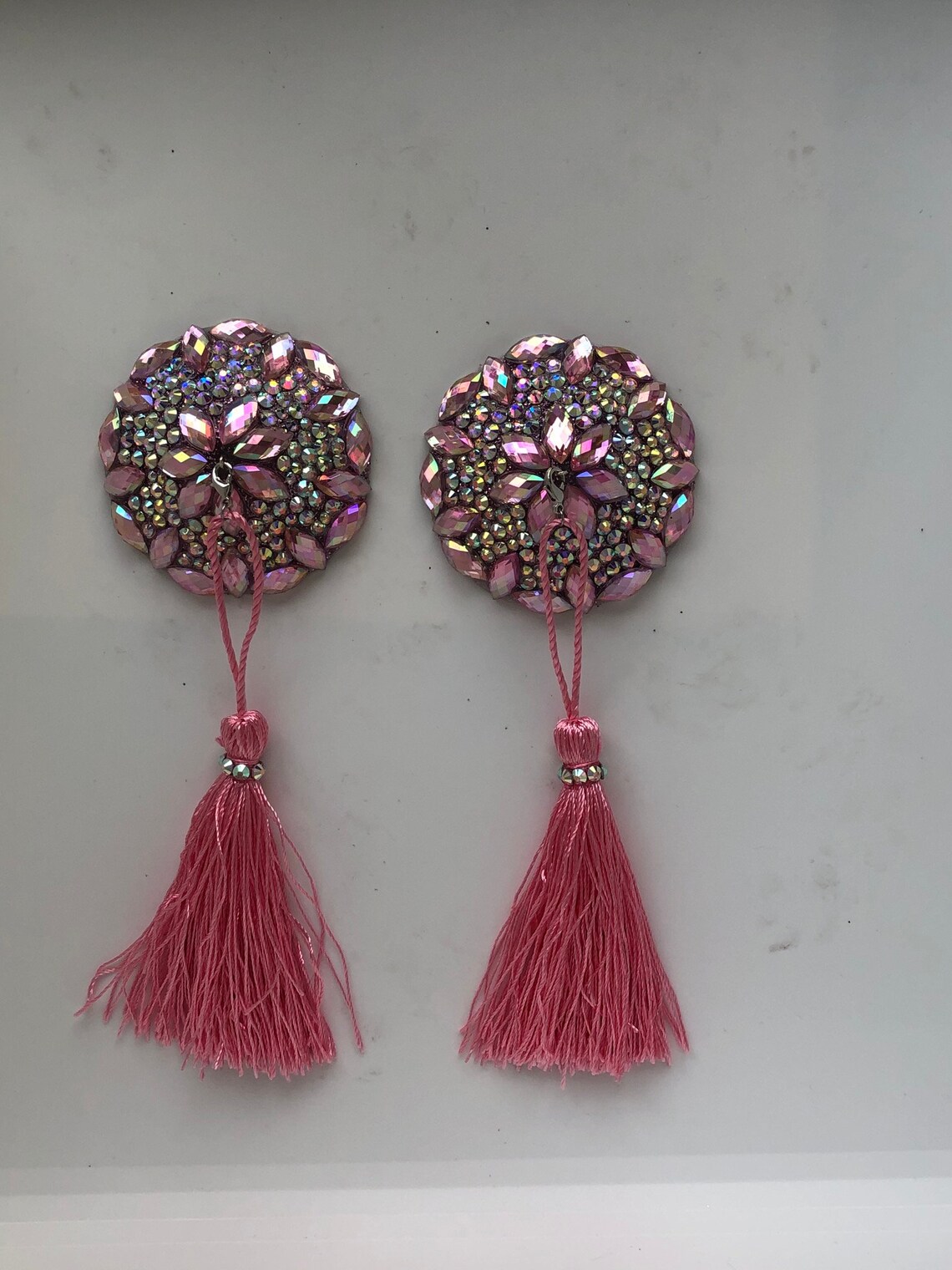 AB and Pink Pasties with Tassel Etsy
