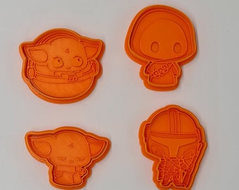 Galaxy Hunter Set of 4 Cookie Cutter With Stamp.