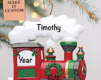 Train Ornament for Christmas Tree • Personalized Express Train Present • Custom Choo Choo Train Gifts for Kids • Enchanting Tree Decoration