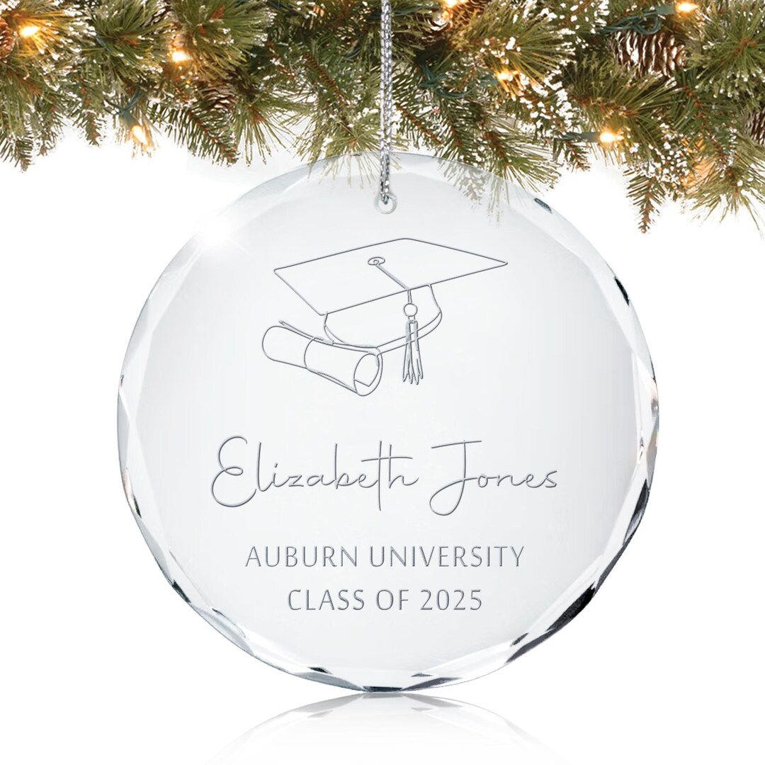 Graduation Glass Ornament Class of 2026 • Personalized Graduation ...
