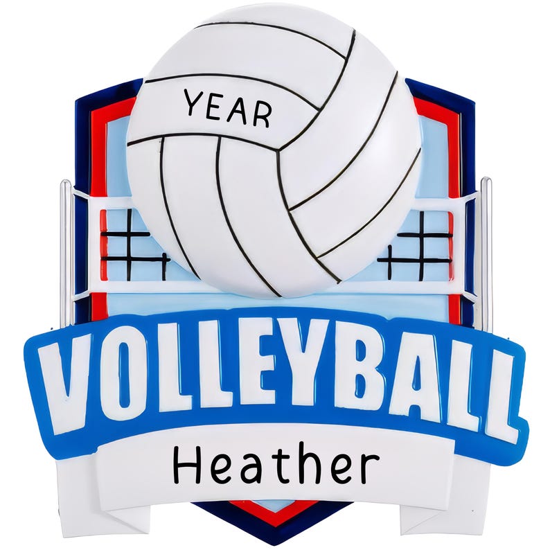 Personalized Volleyball Christmas Ornament Custom Volleyball Shield