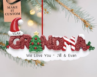 CLEARANCE! Personalized Grandma Christmas Ornament • Best Grandma Ornament • Custom Christmas Gifts for Nana from Grandchildren • Keepsake