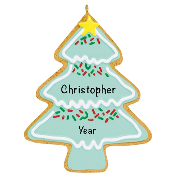 Personalized Mini Christmas Tree Ornament, Custom Cookie Ornament, Gingerbread Christmas Decorations, Christmas Tree Shaped Cookie Decor