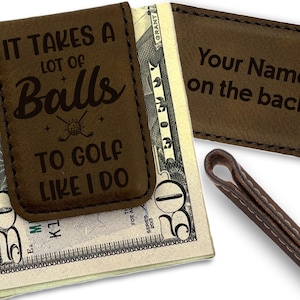 Pinza para billetes de golf divertida – Billetera de golf personalizada para hombre – Pinza magnética personalizada con nombre – Regalo de golfista para él
