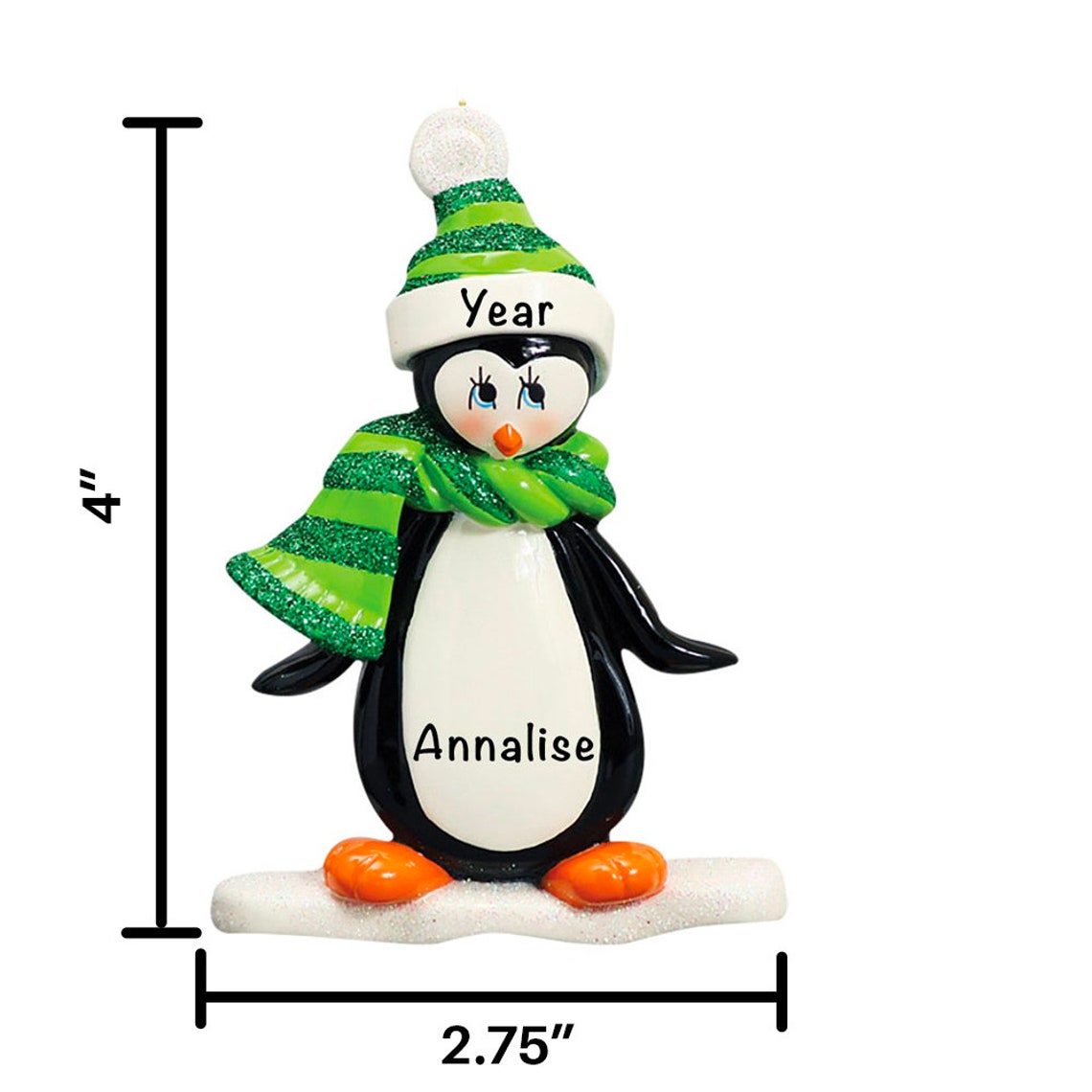 PERSONALIZE PENGUIN ORNAMENT Penguin On Ice Ornament Etsy