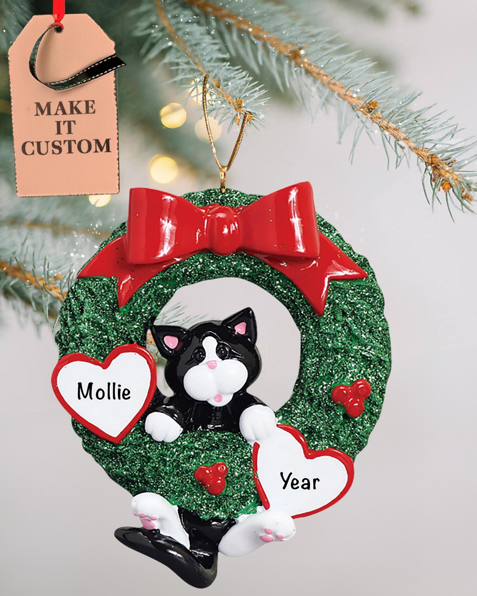 Personalized Tuxedo Cat Ornament • Pet Memorial Christmas Keepsake - Etsy