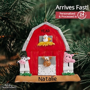 Barnyard Ornament • Custom Farm House Animal Ornament • Personalized Ornaments for Kids