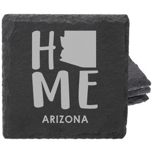 Slate Coaster • Arizona Map Home Design • Rustic Gift for Locals • State-Themed Gift • Stone Slate Drinkware • Housewarming or Moving Gift