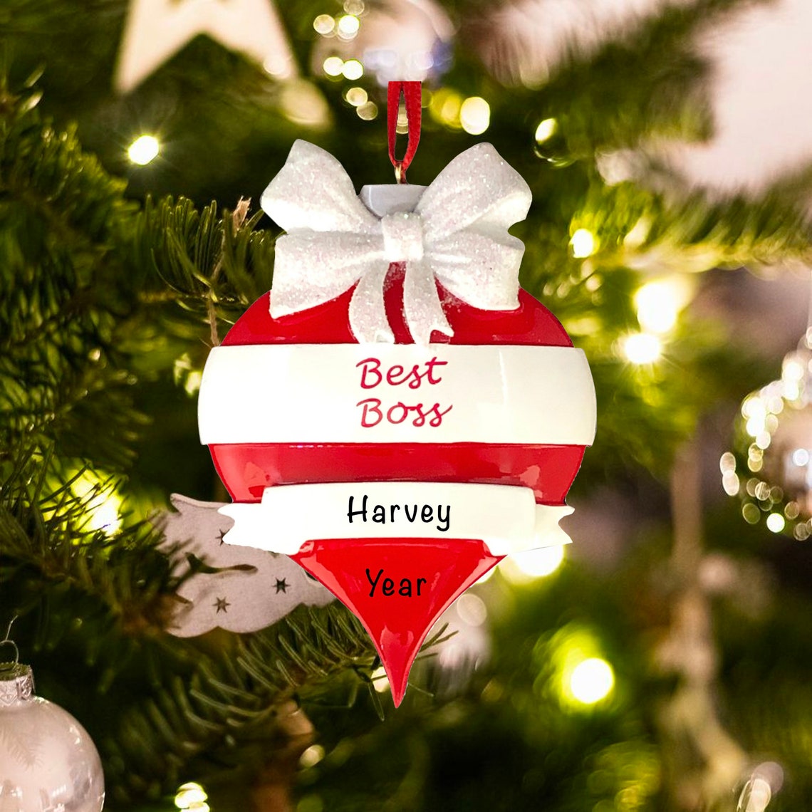 BEST BOSS ORNAMENT Personalized Boss Ornament Remember Etsy