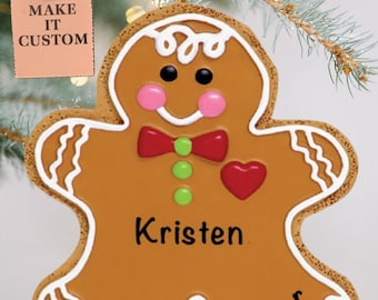 Personalized Gingerbread Man Christmas Ornament