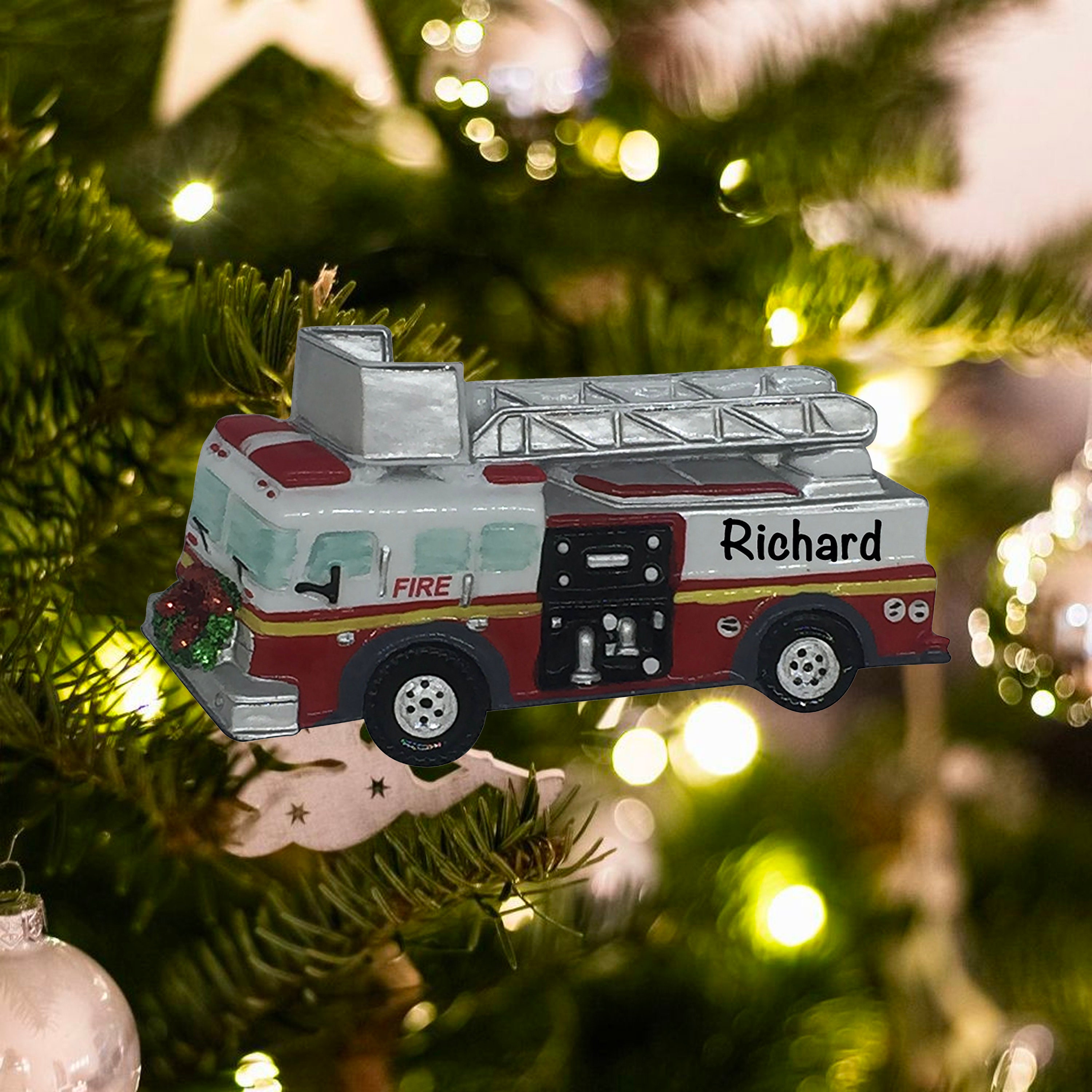 Fire Truck Christmas Ornaments 