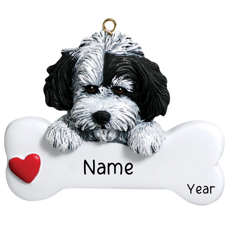 Personalized Havanese Christmas Ornament, Dog Bone Design image 8