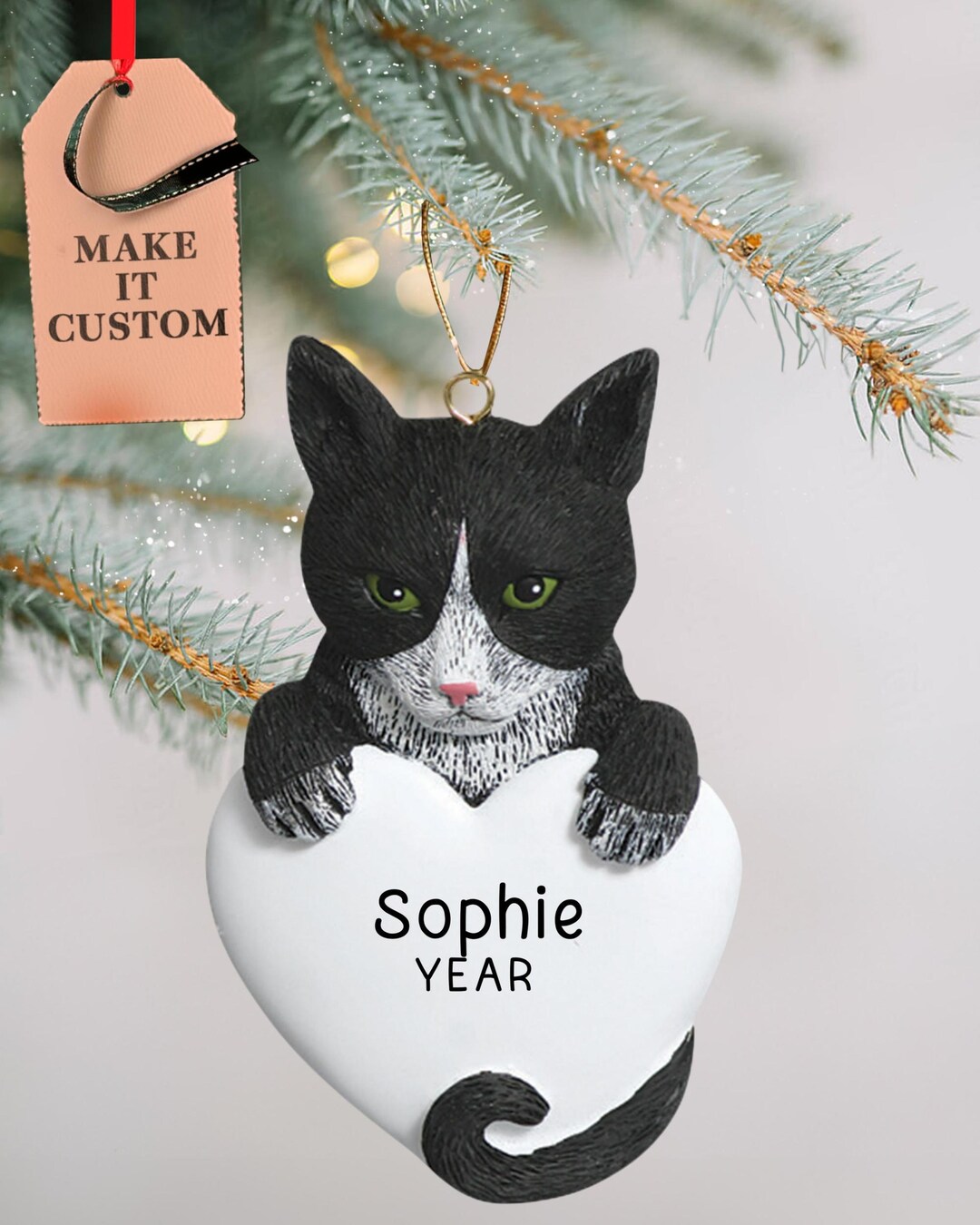 Personalized Tuxedo Cat Ornament • Custom Pet Memorial Keepsake - Etsy