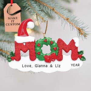 Personalized Mom Christmas Ornament • Custom Mom Christmas Gift From Children • Gift for Expecting Mom Mother in Law Step Mom • Holiday Gift