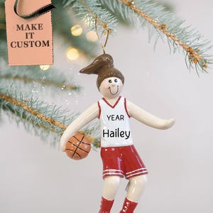 Personalized Basketball Christmas Ornament • Custom Girl Basketball Player Presents for Sports Fans •  Perfect Sports Themed Holiday Gifts
