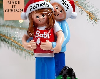 Personalized Pregnancy Ornament 2026 • Mom and Dad to Be • Expecting Parents Christmas Ornament • Parents To Be Gift • Bun in the Oven