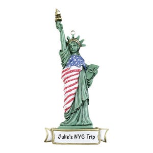 LADY LIBERTY STATUE Ornament • Travel and Landmark Keepsake • Lady Liberty Statue American Ornaments - New York Remembrance Ornament