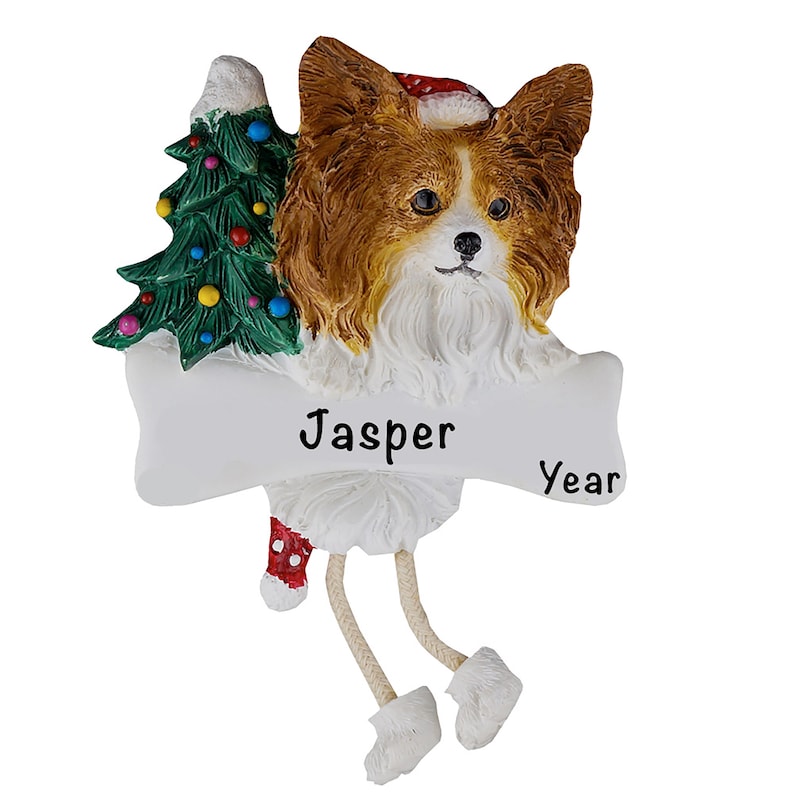 Christmas Tree Decorations Personalized Pet Ornament PAPILLON CHRISTMAS ORNAMENT Dog Tree Ornament Dog Name Ornament