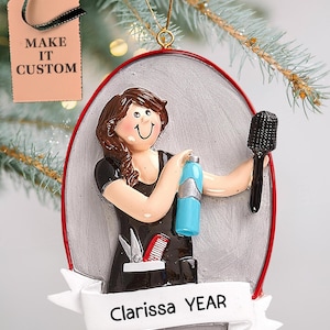 Personalized Hairstylist Christmas Ornament • Custom Hair Salon Decor • Hair Hustler, Hairdresser Christmas Gifts • Beautician Keepsake