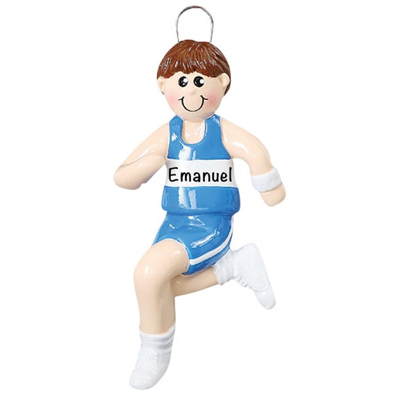 GUY RUNNER ORNAMENT - Marathon Runner Guy - Track Guy Runner Ornament - Marathon Runner Gift - Runner Boy Ornament