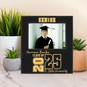 Class of 2025 Graduation Frame – Personalized Name & School Gift Photo Frame - Graduation Keepsake for College, Highschool, PhD Graduates