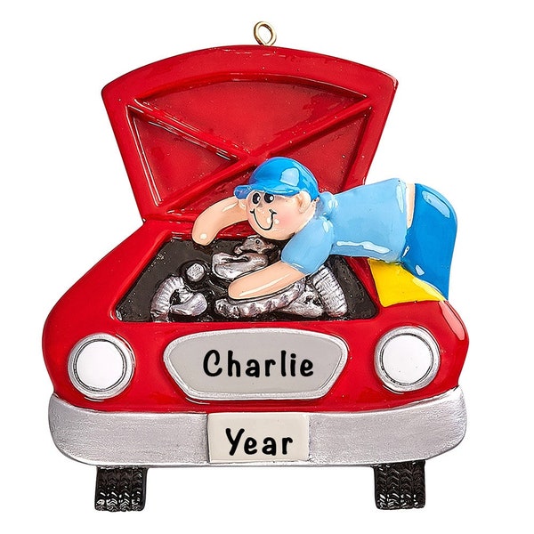 Personalized Car Mechanic Christmas Ornament, Custom Mechanic Gifts for Him, Mechanical Engineer Gifts, Christmas Gift for Husband, Bf, Dad