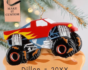 Personalized Monster Truck Ornament • Grave Digger Toy Gift