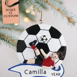 Personalized Girl Soccer Ornament • Custom Soccer Player Christmas Presents • Perfect Gifts for Sports Goalie Mom, Player, Coach, Fans