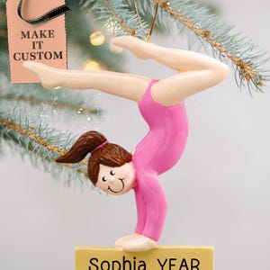 Custom Gymnastics Ornament • Personalized Gymnast Christmas Presents • Perfect Gift for Girls Sports Enthusiasts, Coach, Fans