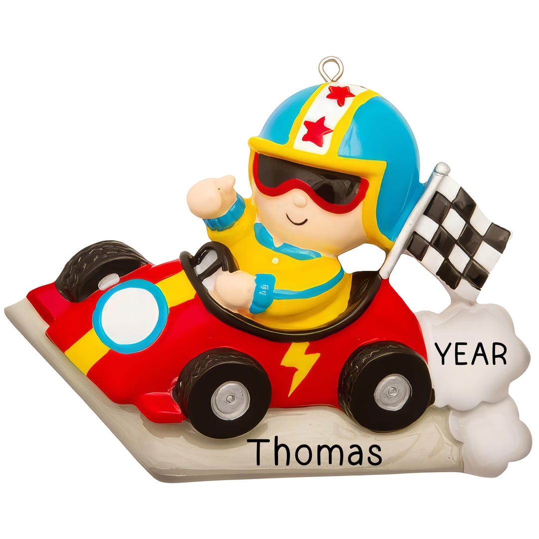 Personalized Race Car Ornament Custom Mini Sports Car for Christmas
