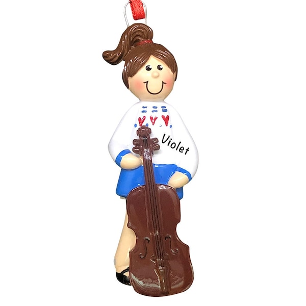 Cello Girl Ornament, Cello Gifts for Her, Cello Player Art, Music Christmas Ornament, Celloist Musical Instrument Decor, Gift for Musicians
