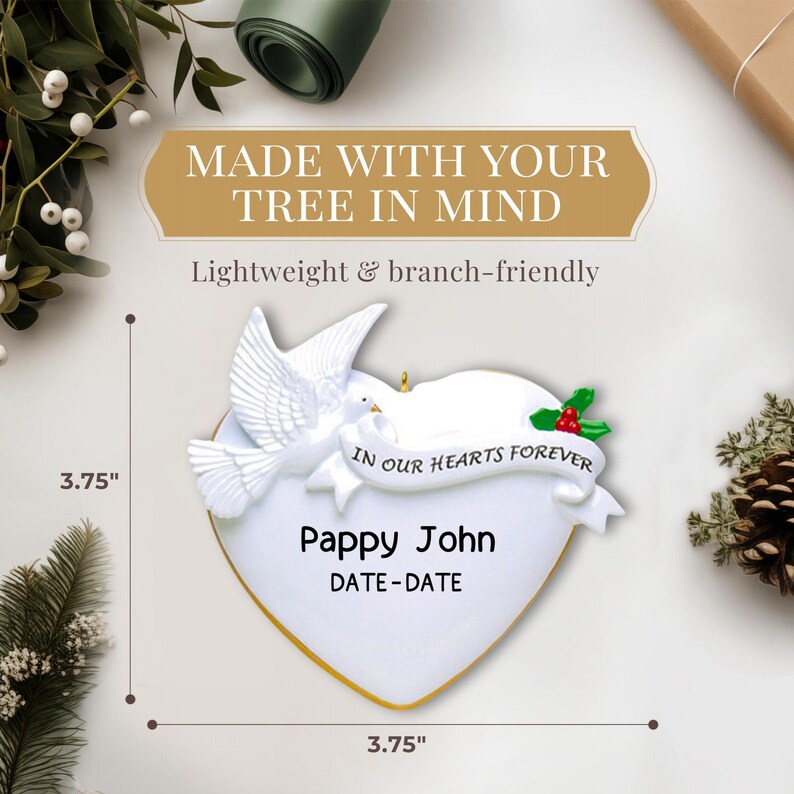 Personalized Memorial Ornament • in Our Hearts Forever • Loss of Loved ...