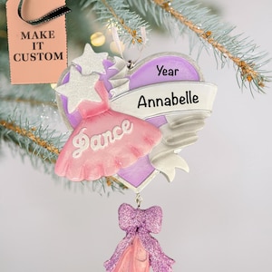 Personalized Ballerina Ornament • Custom Ballet Christmas Presents • Charming Ballerina Doll Dress and Shoes, Little Girl Ornament Gifts