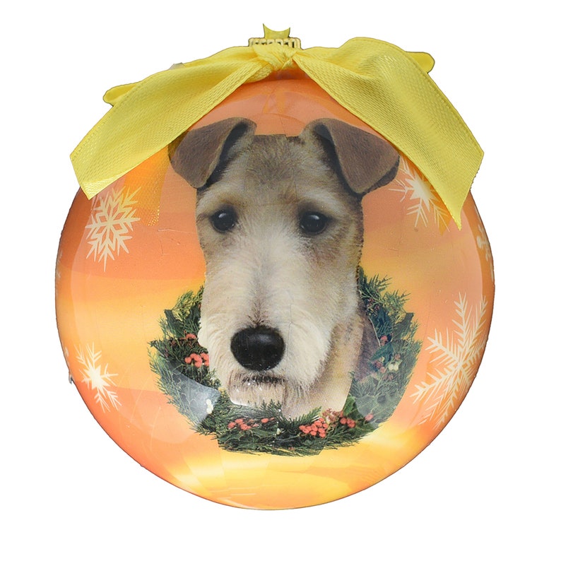 Cute Pet Ornament Custom Pet Ornament WIRE FOX TERRIER Ornament Handmade Ornaments Poly Resin Ornament Dog Room D\u00e9cor