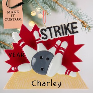 Personalized Bowling Ball Strike Ornament • Custom Christmas Bowling Gifts • Perfect Presents for Sports Enthusiasts • Sports Ornament