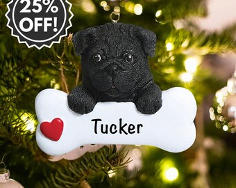 black pug ornament