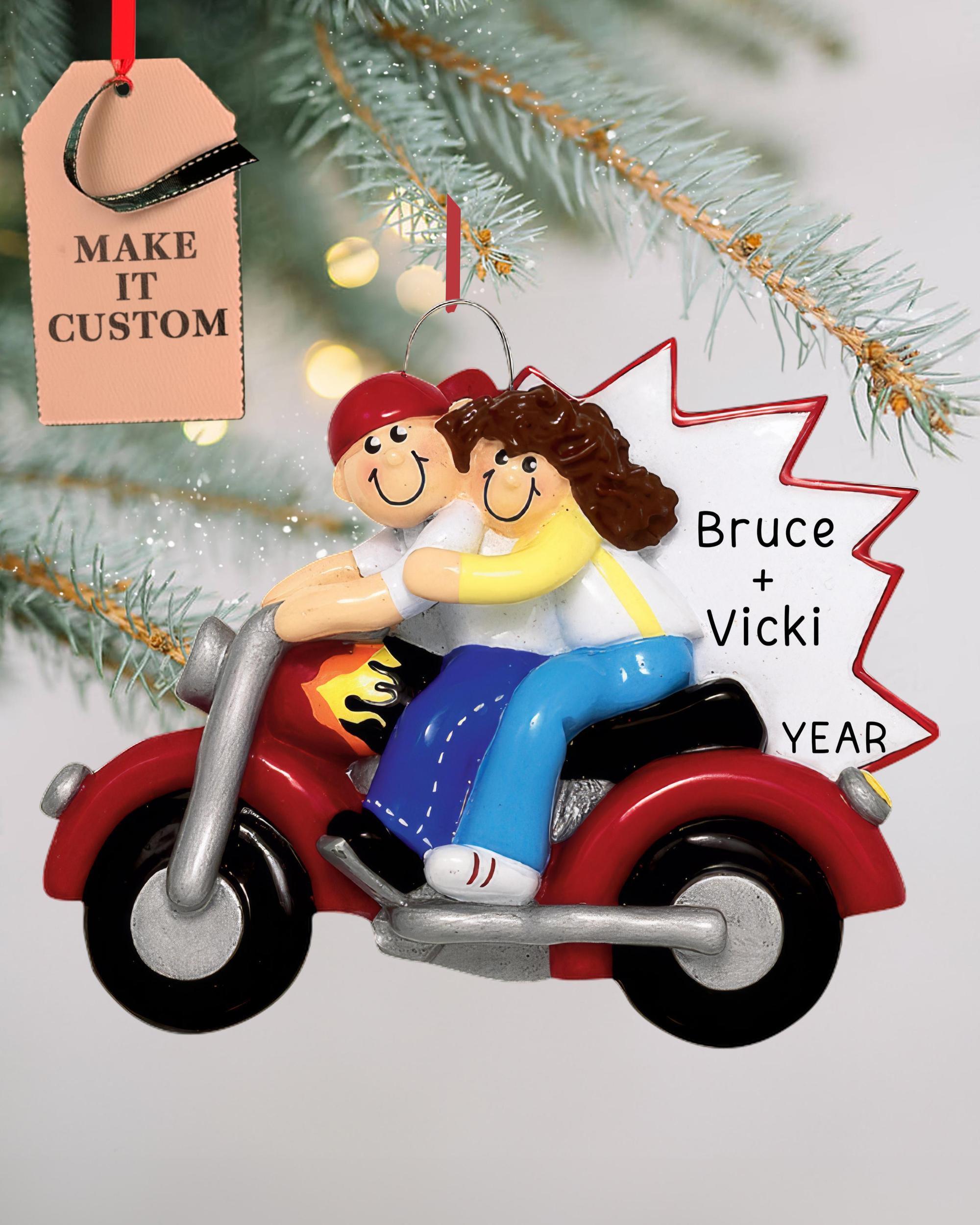 Motorcycle Chrstmas Ornament Personalzed Custom, Gft For Bke Rder