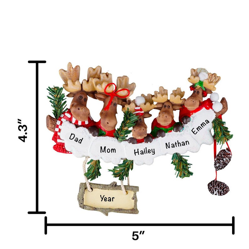 MOOSE FAMILY ORNAMENT Cute Moose Ornament Poly Resin Etsy
