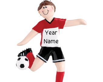 Décoration de Noël personnalisée sur le football • Cadeau pour amateur de sport, joueur et entraîneur