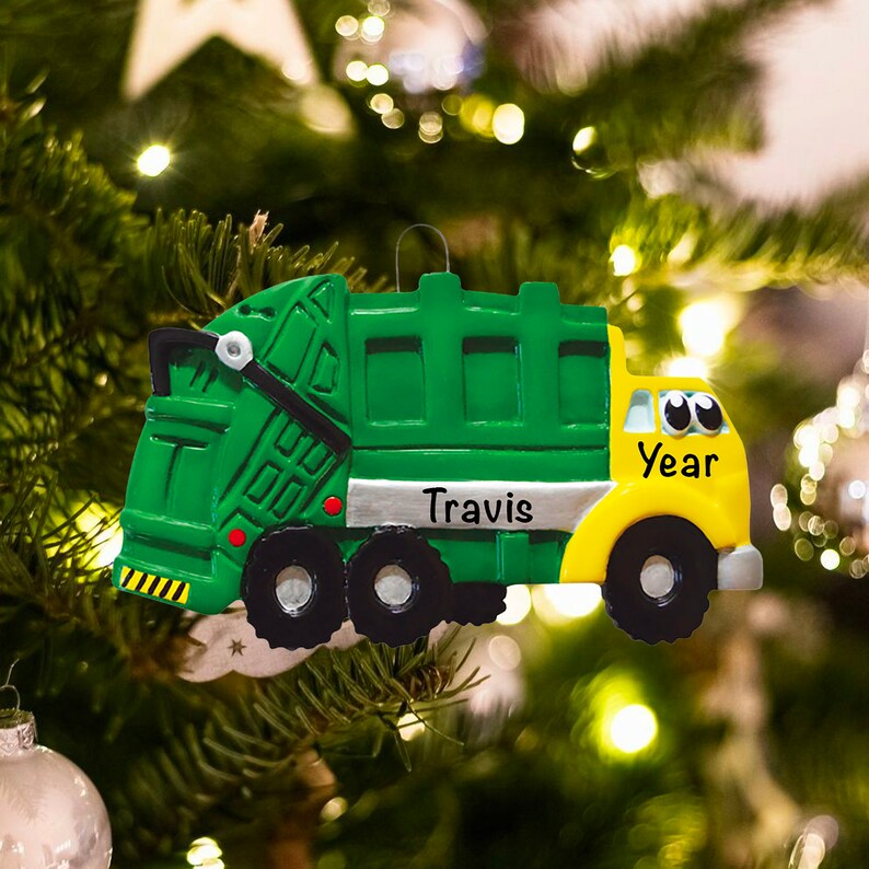 Garbage Truck Ornament Personalized Trash Truck Christmas Etsy