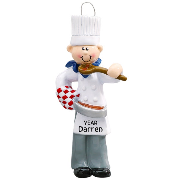 Custom Chef Ornament, Cooking Gifts for Men, Top Male Chef Decor for Kitchen, Baker, Baking Ornament, Christmas Gift for Cook, Chef Figurine