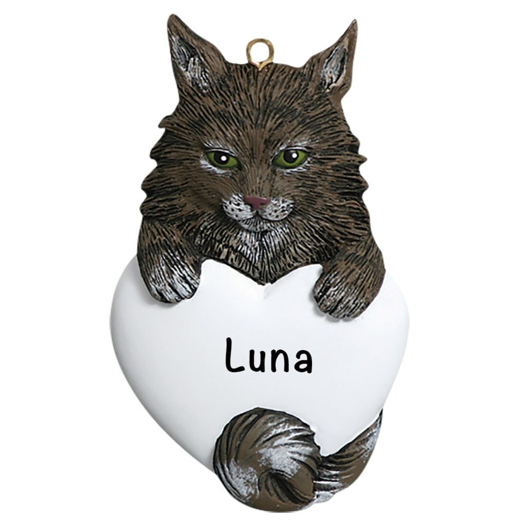Personalized Maine Coon Cat Ornament Custom Resin Maine Etsy